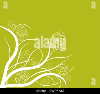 Oeufs de Pâques ornement fond doodle Illustration de Vecteur