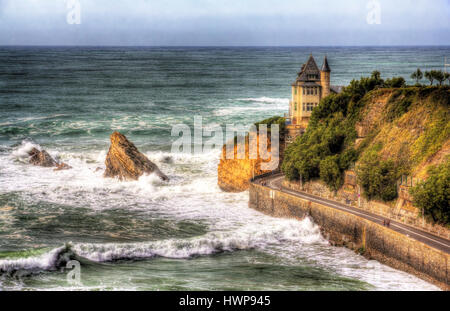 Vue sur la Villa Belza à Biarritz - France, Aquitaine Banque D'Images