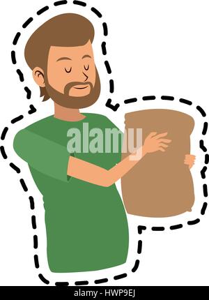 Homme heureux droit Illustration de Vecteur