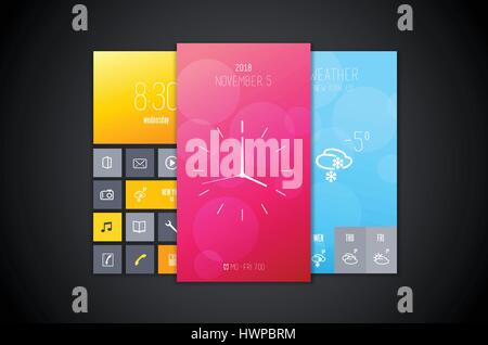 Arrière-plan de l'interface mobile jeu de dessins et modèles. Illustration de Vecteur