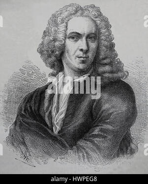 Carl von Linné (1707-1778). Botaniste suédois, médecin et biologiste. Portrait. Gravure, 1883. . Banque D'Images