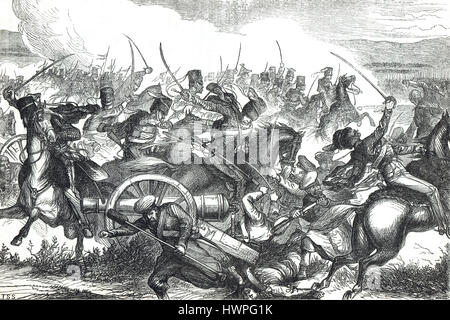 La charge de la Brigade légère, bataille de Balaklava, guerre de Crimée, 1854 Banque D'Images