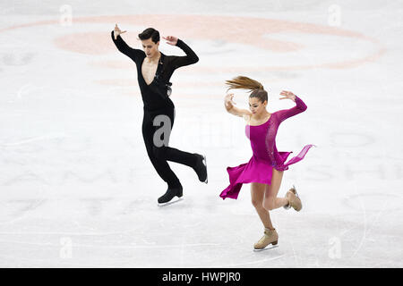 Taipei, Taiwan. Mar 16, 2017. Anastasia Shpilevaya & Grigori Smirnov (RUS) : Patinage Artistique Championnats du monde juniors de patinage artistique, de danse sur glace danse court à Taipei Arena à Taipei, Taiwan . Credit : AFLO SPORT/Alamy Live News Banque D'Images