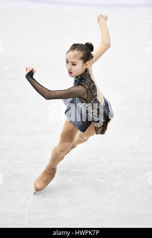 Taipei, Taiwan. Mar 17, 2017. Une sorte Hyun (KOR) Figure Skating : Championnats du monde juniors de patinage artistique, les femmes le programme court à Taipei Arena à Taipei, Taiwan . Credit : AFLO SPORT/Alamy Live News Banque D'Images