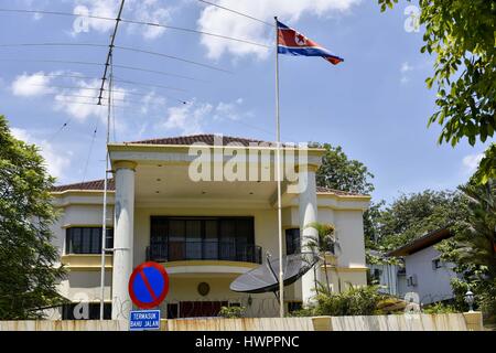 Kuala Lumpur, Malaisie. Mar 22, 2017. Vue générale de l'Ambassade de Corée du Nord le 22 mars 2017 à Kuala Lumpur, Malaisie. La Malaisie a utilisé un échantillon d'ADN de la famille de Kim Jong-Nam pour confirmer l'identité de l'assassinat demi-frère de la Corée du Nord de Kim Jong-Un leader, le vice-premier ministre a déclaré le 16 mars. Crédit : Chris Jung/ZUMA/Alamy Fil Live News Banque D'Images