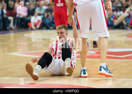 Belgrade, Serbie. 22 mars, 2017. Nate Wolters de Crvena Zvezda Belgrade mts en action au cours de la Turkish Airlines EuroLeague 2016/2017 Saison régulière 27 Ronde match entre le stade Crvena Zvezda Belgrade MTS et l'Olympiacos Pirée à Kombank Arena le 22 mars 2017 à Belgrade, Serbie. Credit : Nikola Krstic/Alamy Live News Banque D'Images