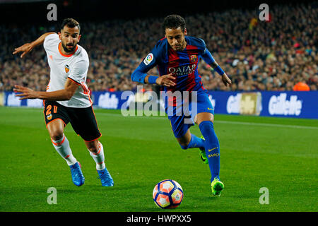 Barcelone, Espagne. Credit : D. 19e Mar, 2017. Neymar (Barcelone) Football/soccer : Espagnol Primera Division 'Liga Santander' match entre le FC Barcelone 4-2 FC Valence au Camp Nou à Barcelone, Espagne. Credit : D .Nakashima/AFLO/Alamy Live News Banque D'Images