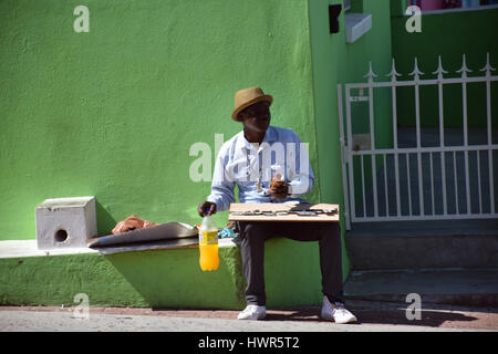 Artiste de rue, Bo Kaap, Cape Town, Afrique du Sud Banque D'Images