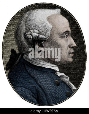 Emmanuel Kant. Portrait. Philosophe allemand : 22 avril 1724 - 12 février 1804) Banque D'Images
