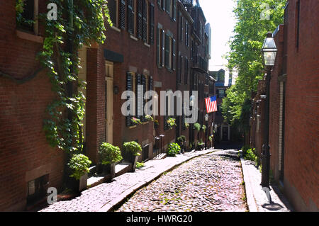 , Rue Acorn sur Beacon Hill, Boston, Massachusetts Banque D'Images