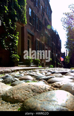 , Rue Acorn sur Beacon Hill, Boston, Massachusetts Banque D'Images