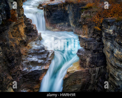 Les chutes du ruisseau Tokumm, Marble Canyon. Kooteny National Park, Canada Banque D'Images