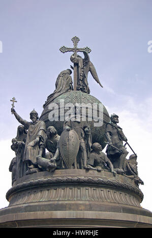 Novgorod La Grande, Monument millénaire de la Russie Banque D'Images