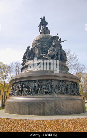 Novgorod La Grande, Monument millénaire de la Russie Banque D'Images