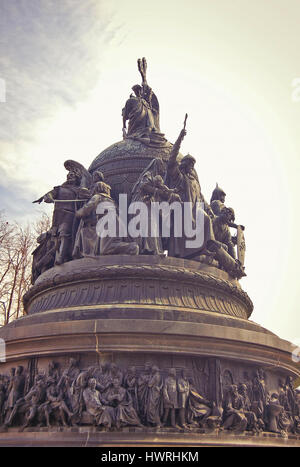 Novgorod la grande ville, Monument millénaire de la Russie Banque D'Images