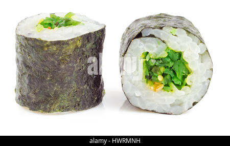 Sushi roll. Salade d'Algues Nori enveloppé et sésame blanc. La cuisine japonaise d'Asie. Banque D'Images