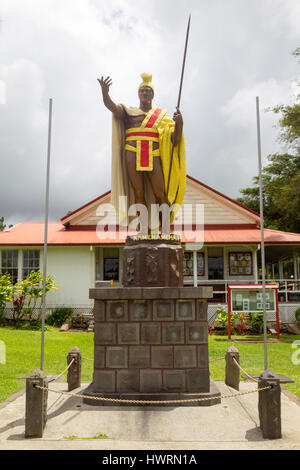 Statue du Roi Kamehameha I à Kapaau sur Big Island, Hawaii, USA. Banque D'Images