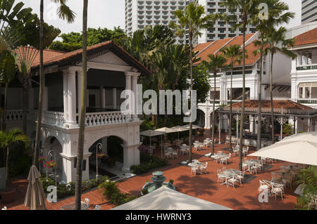 Singapour, l'Hôtel Raffles, cour Banque D'Images