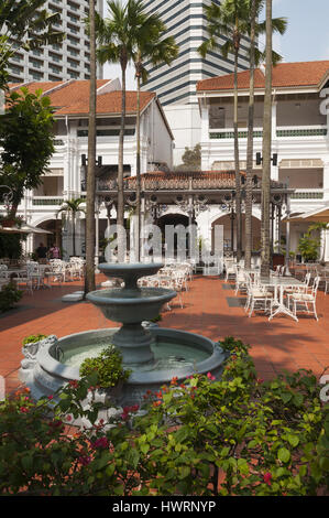 Singapour, l'Hôtel Raffles, cour Banque D'Images