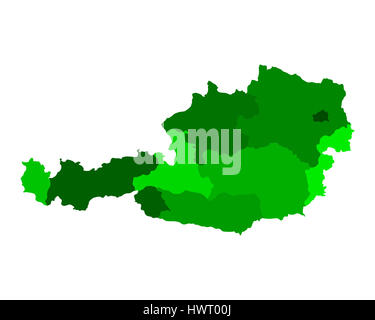Carte de l’Autriche Banque D'Images
