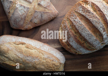 Trois miches de pain traditionnel - d'en haut Banque D'Images