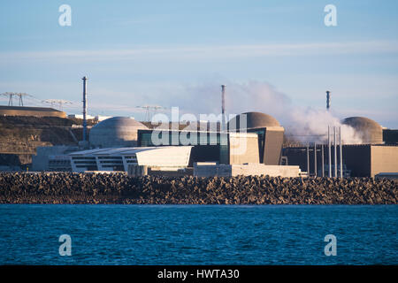 Centrale nucléaire de Flamanville Diélette, France. Banque D'Images