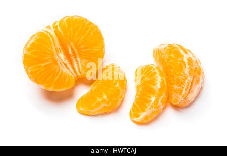 Fruit de la mandarine avec des feuilles et les gars. Banque D'Images