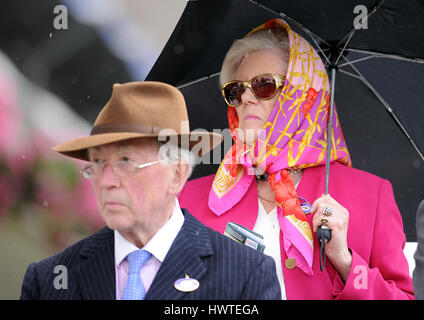 RACEGOERS SOUS LA PLUIE FESTIVAL DANTE DANTE DE NEW YORK NEW YORK FESTIVAL RACECOURS HIPPODROME DE YORK YORK ANGLETERRE 16 Mai 2013 Banque D'Images