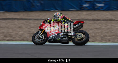 Shane Byrne Ducati Donington 2017 BSB Banque D'Images