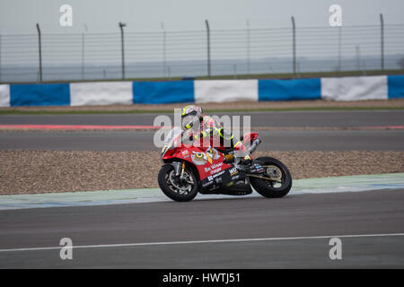 Shane Byrne Ducati Donington 2017 BSB Banque D'Images