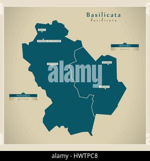 Carte moderne - Basilicate il Illustration de Vecteur