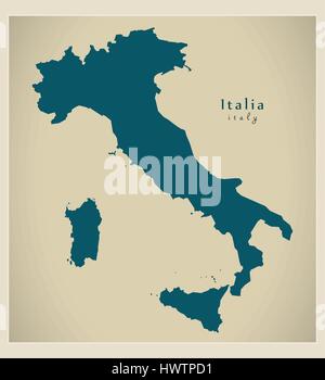 Carte moderne - Italie Il Illustration de Vecteur