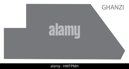Carte du district de Ghanzi Botswana gris illustration silhouette Illustration de Vecteur