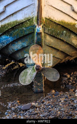 Staithes, Angleterre - 1 mars : propellerhead de hélice de bateau de pêche en Grande-Bretagne. moteur à staithes, North Yorkshire, Angleterre. le 1er mars 2017. Banque D'Images