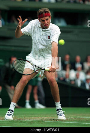 GREG RUSEDSKI WIMBLEDON 05 Juillet 1995 Banque D'Images