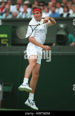 GREG RUSEDSKI WIMBLEDON 05 Juillet 1995 Banque D'Images