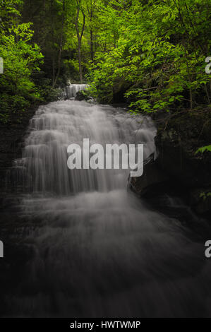 Trouvé à l'intérieur de la New River Gorge, une petite cascade recèle les plus grandes chutes de Craigs Branche comme si en attente d'être découvert. Banque D'Images