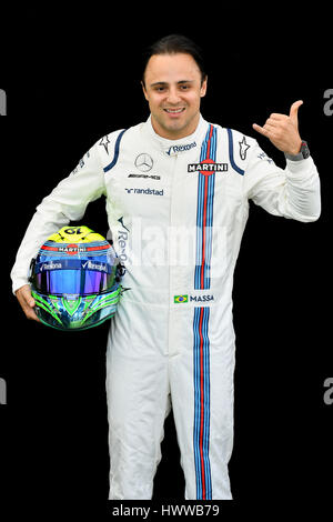 L'Albert Park, Melbourne, Australie. Mar 23, 2017. Felipe Massa (BRA) # 19 de l'équipe Martini Racing Williams posent à la session de portrait à l'Australien 2017 Grand Prix de Formule 1 à l'Albert Park, Melbourne, Australie. Credit : Cal Sport Media/Alamy Live News Banque D'Images