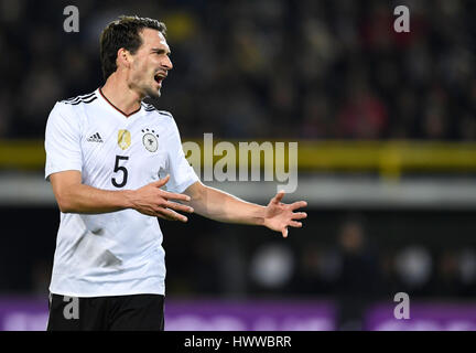 Dortmund, Allemagne. Mar 22, 2017. Tapis de l'Allemagne lors de l'international Hummels football match amical entre l'Allemagne et l'Angleterre au Signal Iduna Park de Dortmund, Allemagne, 22 mars 2017. Photo : Marius Becker/dpa/Alamy Live News Banque D'Images