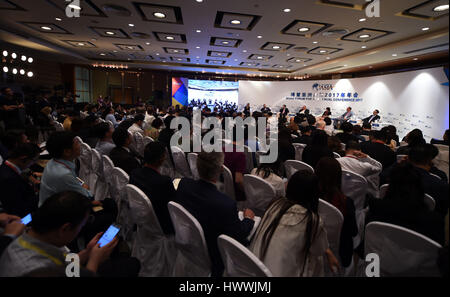 La Chine, la province de Hainan. Mar 23, 2017. Les délégués ont assisté à la session de 'l' ADN de l'innovateur au Forum de Boao pour l'Asie Conférence annuelle 2017 en Chine du sud, province de Hainan, le 23 mars 2017. Crédit : Yang Guanyu/Xinhua/Alamy Live News Banque D'Images