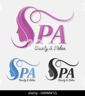 Beau visage de femme silhouette derrière lettre S logo design. Convient pour spa, massage, Beauté, cosmétique et beauté concept avec lettre s. Vector illu Illustration de Vecteur