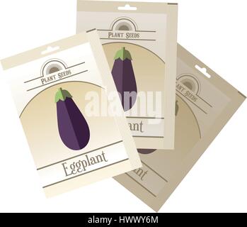 Lot de graines eggplant Illustration de Vecteur