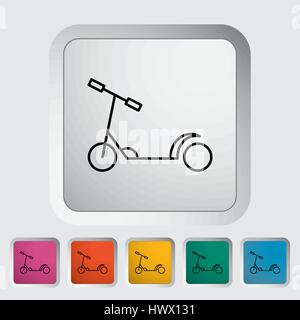 Enfant Scooter fine ligne télévision vector icon set connexes pour des applications web et mobiles. Il peut être utilisé comme - pictogramme, icône, élément infographique. Vector Illustration de Vecteur