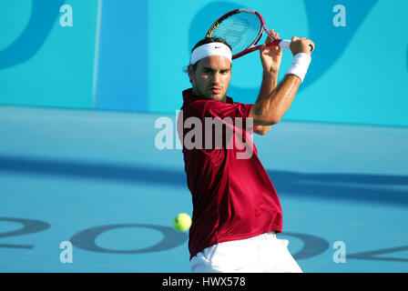 ROGER FEDERER SWIZERLAND Athènes Grèce 17 Août 2004 Banque D'Images