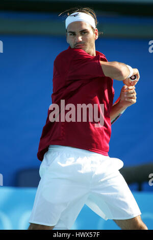 ROGER FEDERER SWIZERLAND Athènes Grèce 17 Août 2004 Banque D'Images