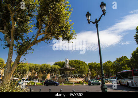 La fontaine de la Rotonde à Aix-en-Provence, France Banque D'Images