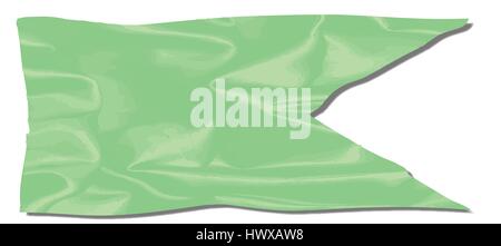 Un gren silk drapeau avec une découpe V sur un fond blanc Illustration de Vecteur