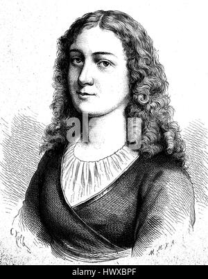 Charlotte Louise Antoinette von Schiller, né de Lengefeld, 22 novembre 1766 - 9 juillet 1826, était l'épouse du poète Friedrich von Schiller, l'Allemagne, la reproduction d'une image, gravure sur bois de l'année 1881, l'amélioration numérique Banque D'Images