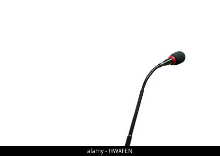 Microphone en isolé sur fond blanc. Banque D'Images