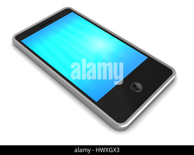 Illustration 3d de téléphone à écran tactile générique sur fond blanc Banque D'Images